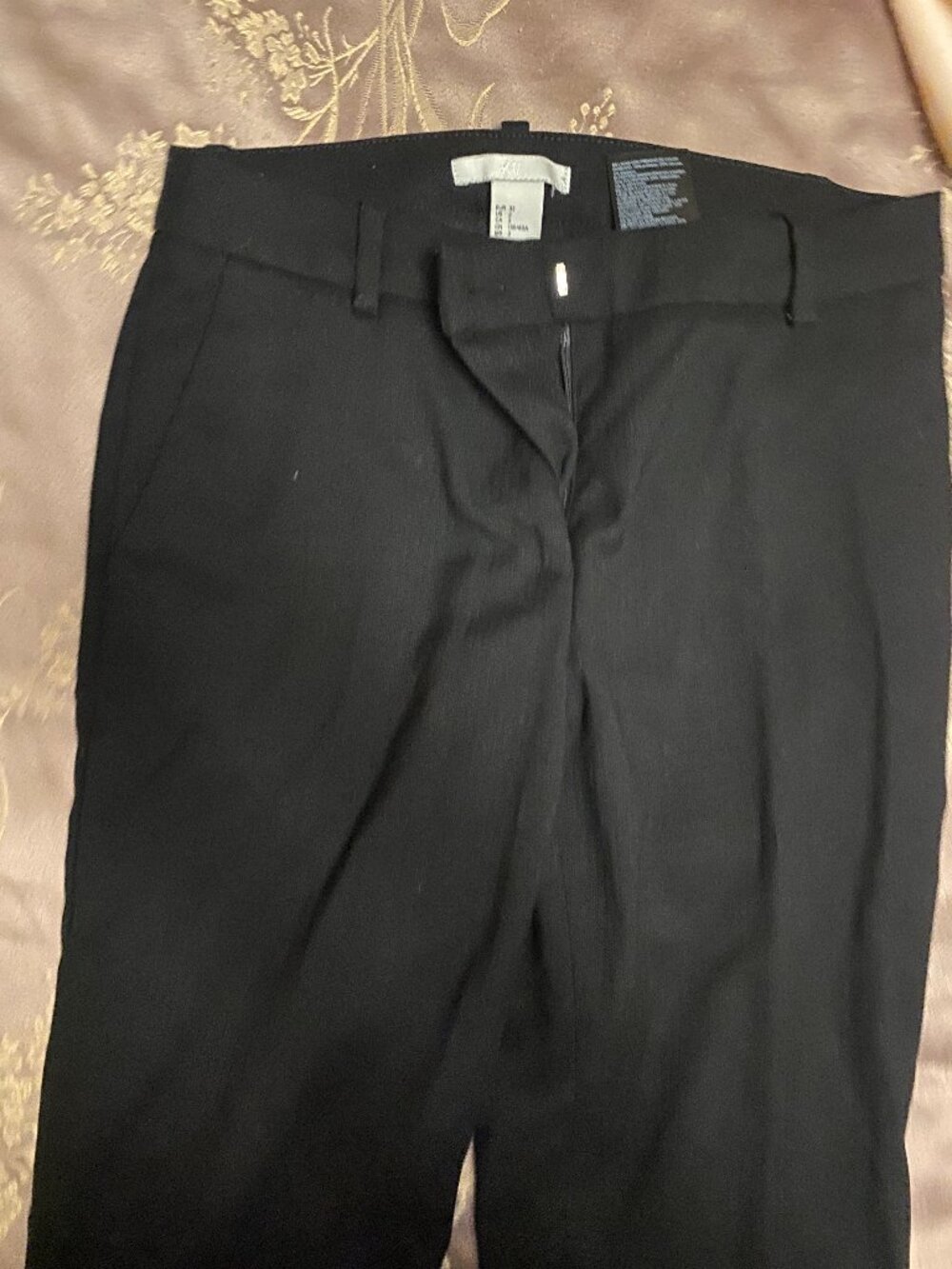 black mid rise dress pants